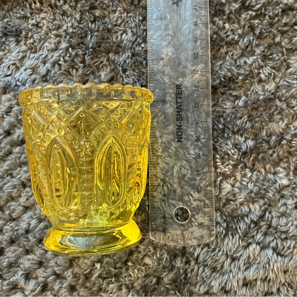 Vintage Amber Hobnail Glass Votive, Tea Light, Toothpick Holders (2) - Picture 4 of 6